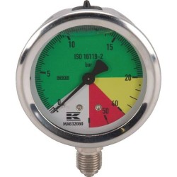 Manometer 63 1/4"unt.AHL-fest WIKA MA632060